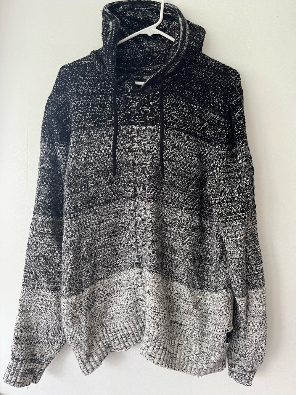 Buffalo David Bitton ombré knit hoodie sweater men’s Medium